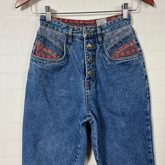 Vintage Rio Jeans Womens Size 5 or waist 23-24” High Rise Mom Jeans Button Fly - Picture 2 of 16